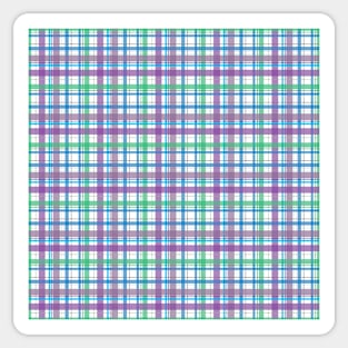 Small Print Purple, Blue, Green Plaid Sticker